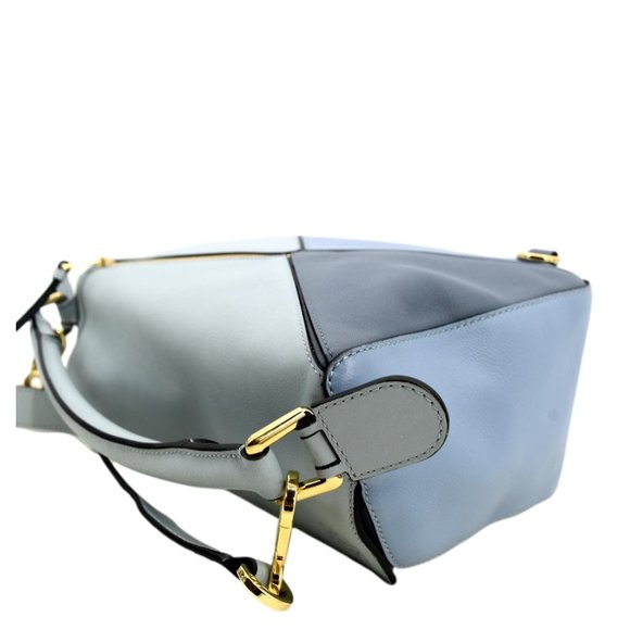 LOEWE  Puzzle Medium Calfskin Leather Shoulder Bag Aqua Light Blue - Picture 5 of 13